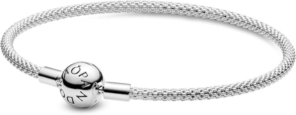 Pandora CA Jewelry Moments Mesh Charm Sterling Silver Bracelet