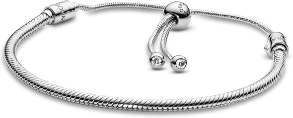 Pandora CA Jewelry Moments Slider Snake Chain Charm Cubic Zirconia Bracelet