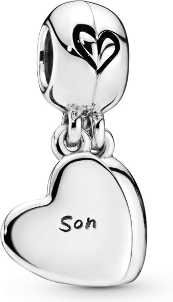 Pandora CA Jewelry Mother and Son Heart Split Dangle Sterling Silver Charm