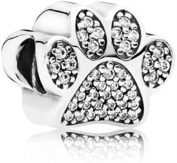 Pandora CA Jewelry Sparkling Paw Print Cubic Zirconia Charm in Sterling Silver