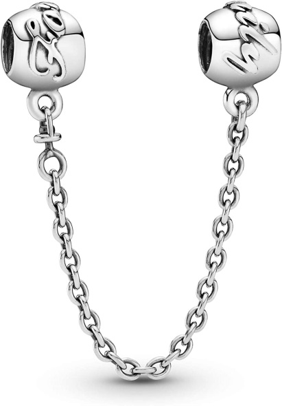 Pandora CA Moments Jewelry Family Forever Safety Chain Sterling Silver Charm