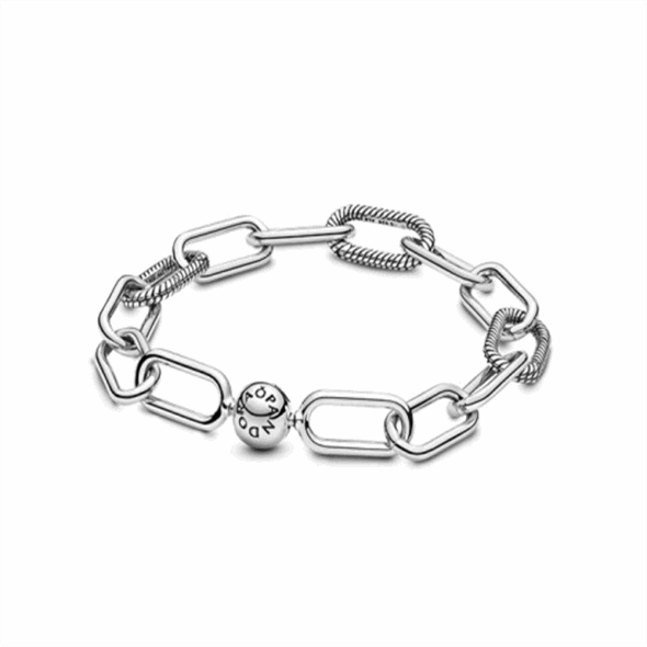 Pandora CA Moments Women Sterling Silver Charm Bangle Bracelet