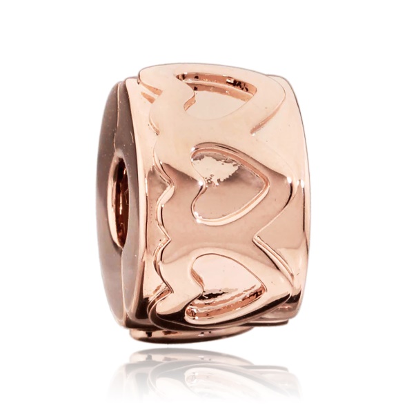 Pandora CA Rose Row Of Hearts Clip Charm