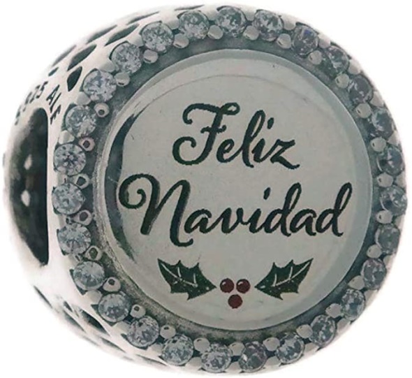 Pandora CA Sterling Silver with Cubic Zirconia Feliz Navidad Charm