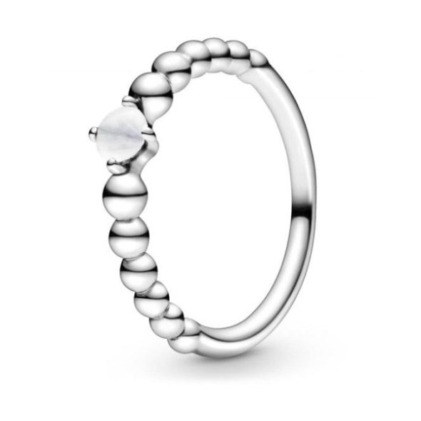 April Birthstone Beaded Pandora CA Ring