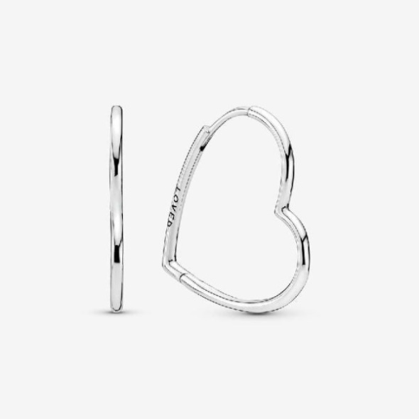 Asymmetrical Heart Hoop Earrings Pandora CA