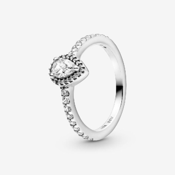 Classic Pandora CA Teardrop Halo Ring