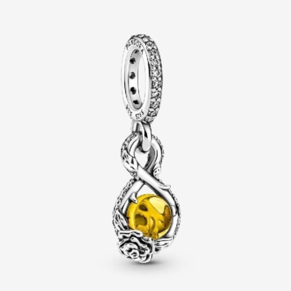 Disney Belle Infinity & Rose Flower Pendant Pandora CA