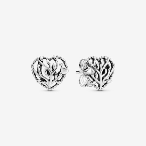 Family Tree Heart Stud Earrings Pandora CA