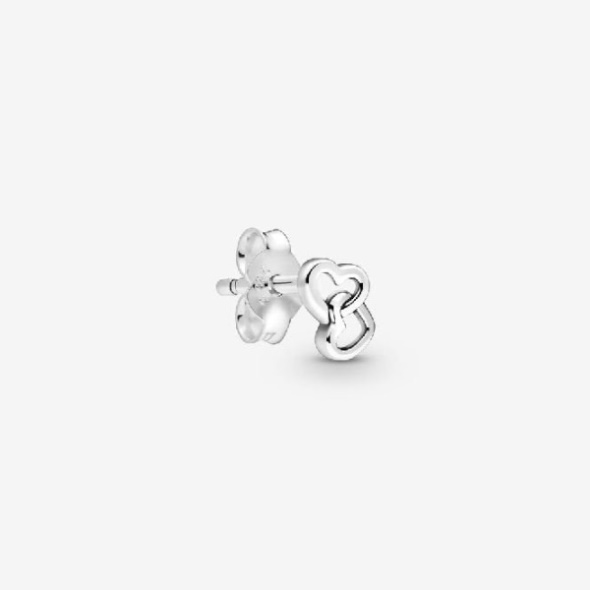 ME My Loves Chained Hearts Single Silver Stud Earring Pandora CA