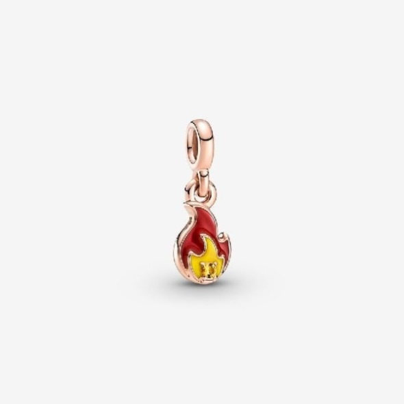 ME Rose Gold Burning Flame Mini Dangle Charm Pandora CA
