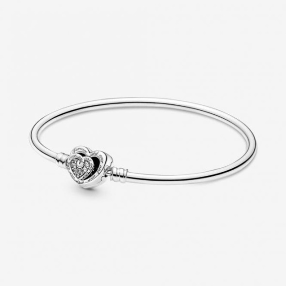 Moments Entwined Pandora CA Infinite Hearts Clasp Bangle