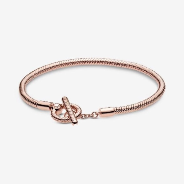 Moments Rose Pandora CA T-Bar Snake Chain Bracelet