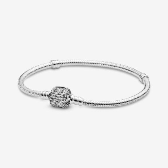 Moments Sparkling Pave Clasp Snake Pandora CA Brand Chain Bracelet