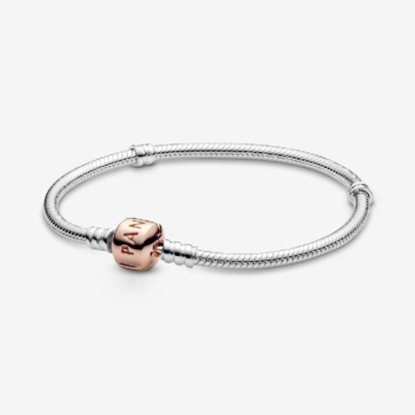 Pandora CA Brand Moments Snake Chain Bracelet with Rose Clasp