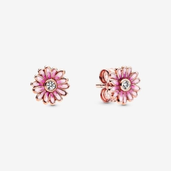 Pink Daisy Flower Stud Earrings Pandora CA