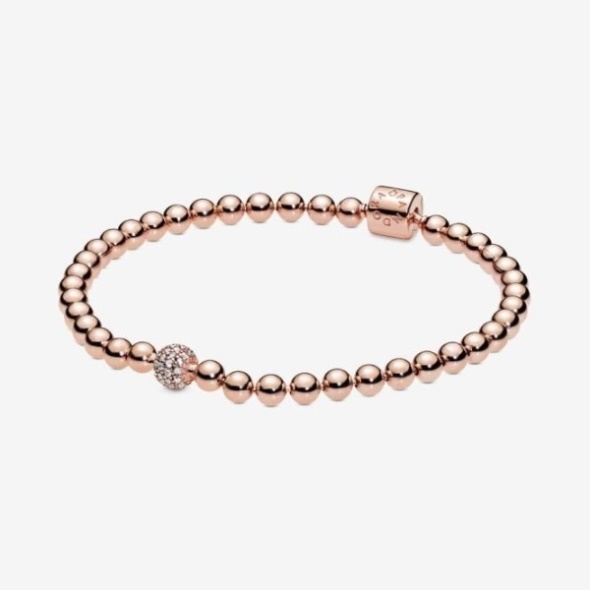 Rose Beads & Pave Bracelet Pandora CA