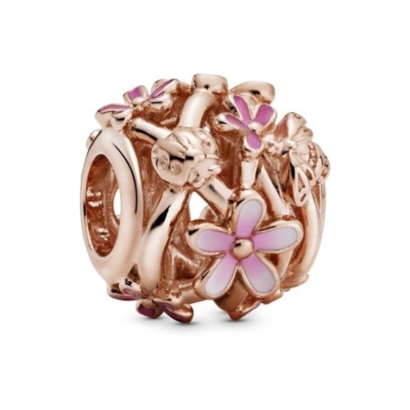 Rose Openwork Pink Daisy Charms Pandora CA