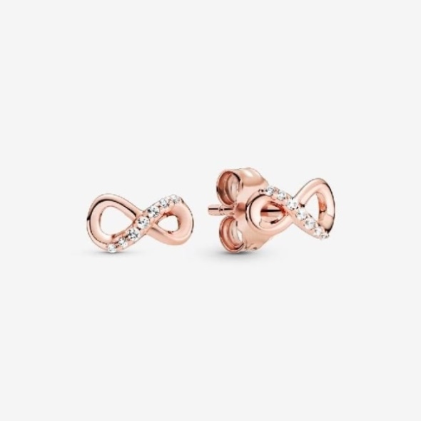 Rose Sparkling Infinity Stud Earrings Pandora CA