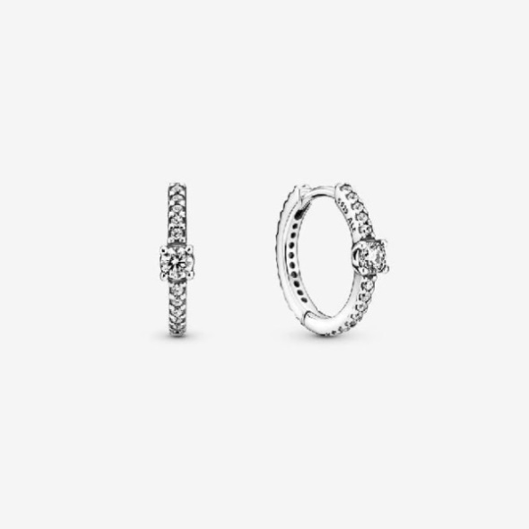 Sparkling Hoop Earrings Pandora CA