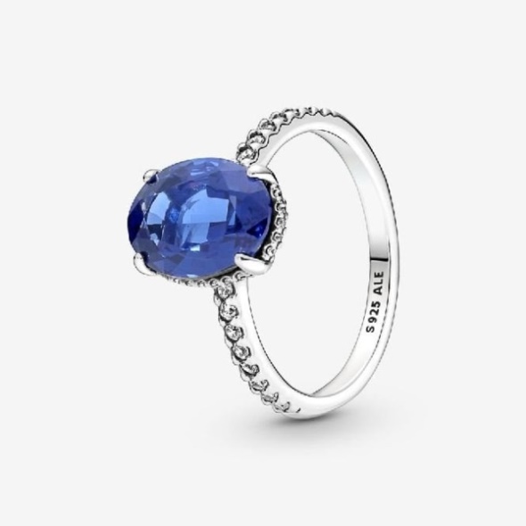 Sparkling Pandora CA Statement Blue Halo Ring