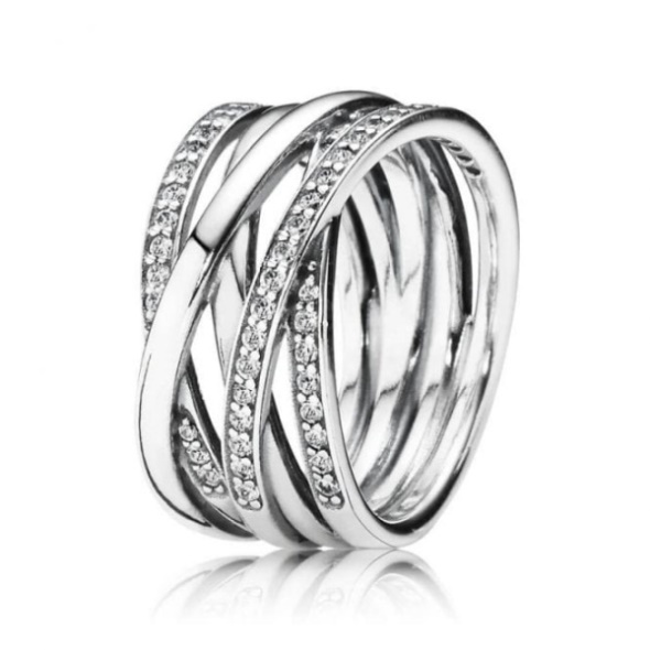 Sparkling & Polished Lines Ring Pandora CA